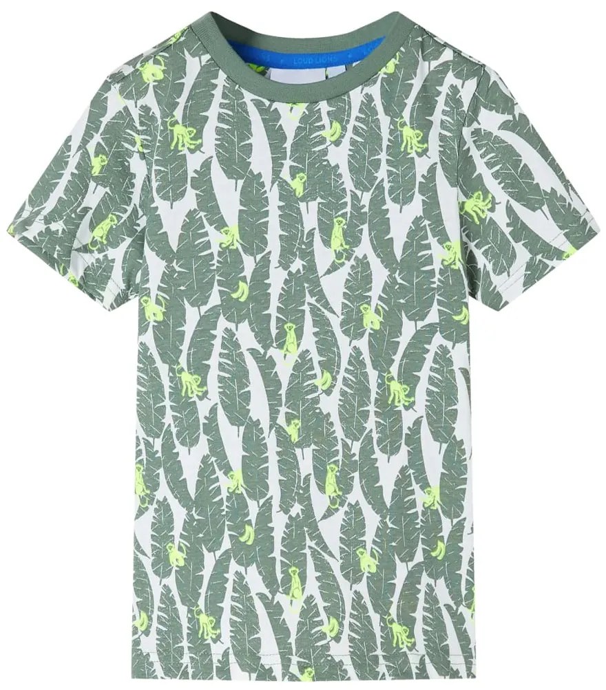 T-shirt para criança cor cru e hera-escuro 116