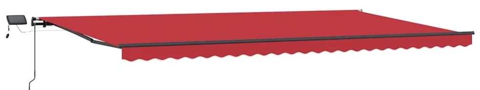Toldo Manual Retrátil com LED Vermelho 600x300 cm