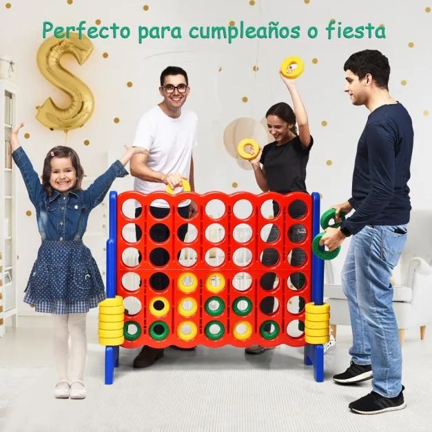 Jogo gigante Conecta 4 em linha gigante para interior e exterior para crianças e adultos 120 x 42 x 104 cm Azul