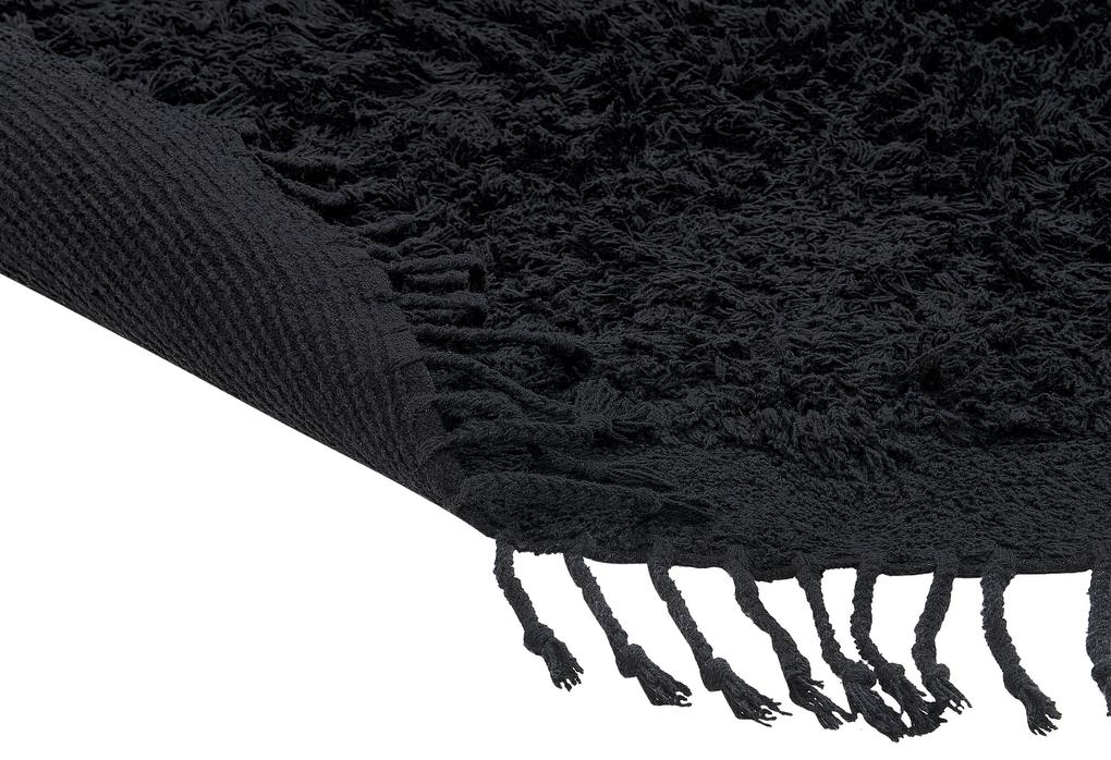 Tapete redondo de algodão preto ⌀ 140 BITLIS Beliani
