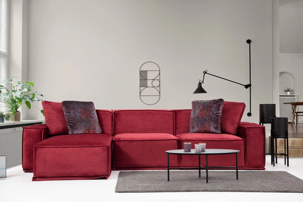 Sofá de Canto Lego – Burgundy – 170 cm x 300 cm