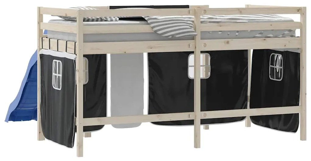 Cortinas para cama elevada poliéster branco e preto