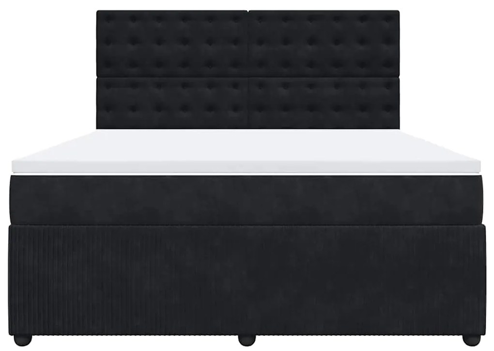 Cama com molas/colchão 180x200 cm veludo preto