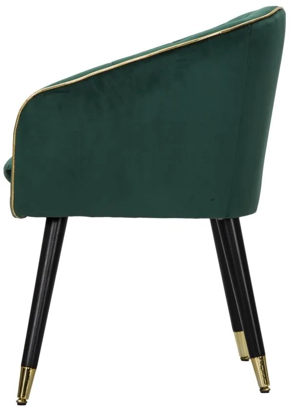 POLTRONA PARIS VERDE E DOURADA 62X58X78 CM