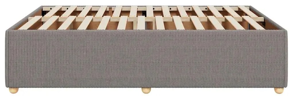 Cama sem colchão 140x190 cm tecido castanho-acinzentado