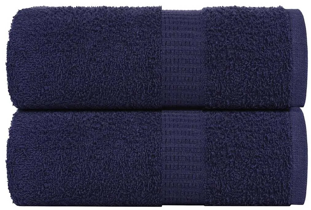 vidaXL Toalhas de rosto FROGN 2 peças Azul-marinho 30x30 cm 360 g/m²