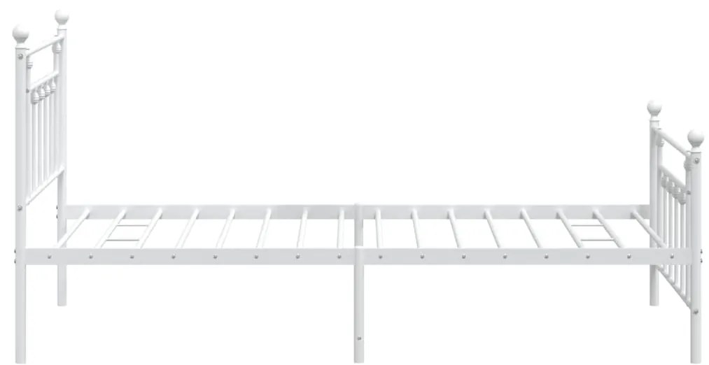 Estrutura de cama com cabeceira e pés 107x203 cm metal branco