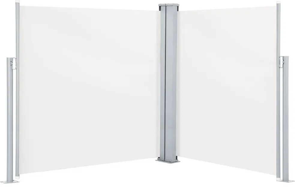 Toldo lateral retrátil duplo para pátio 170x600 cm creme