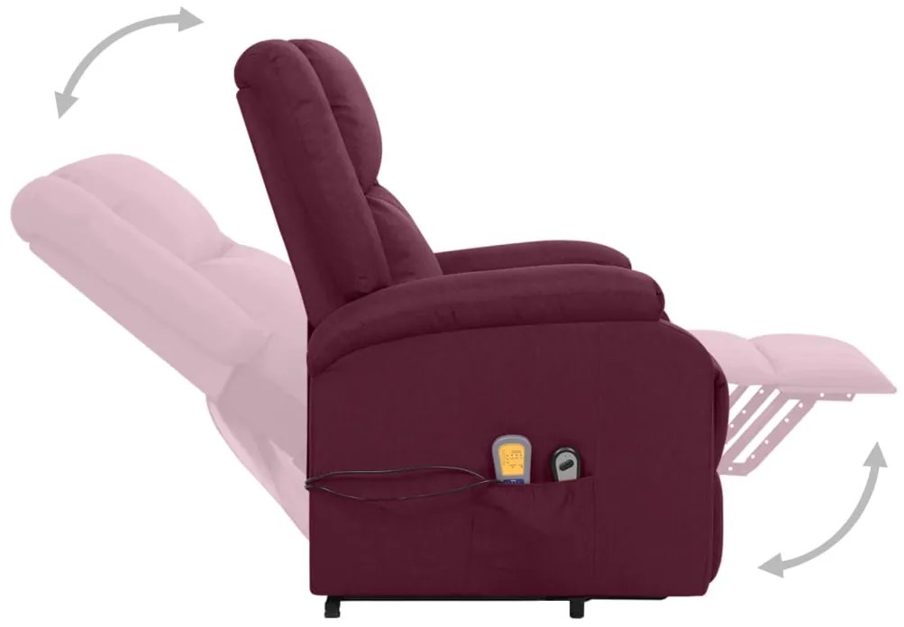 Poltrona elevatória de massagens tecido roxo
