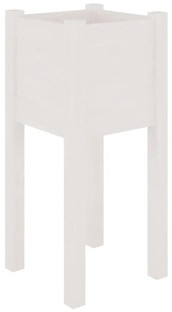 Vasos/floreiras de jardim 2 pcs 31x31x70 cm pinho maciço branco