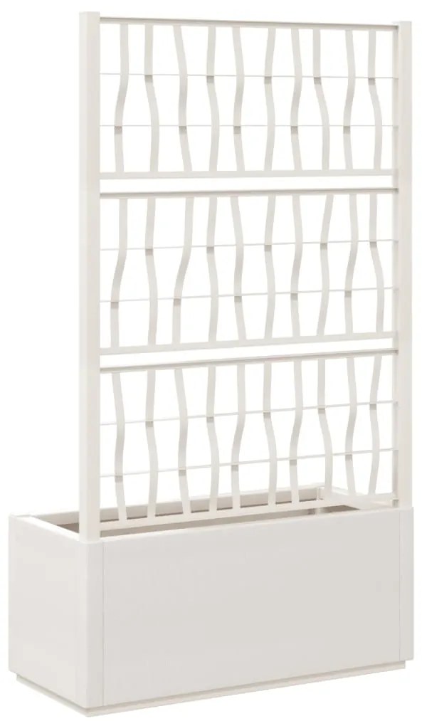 Vaso/floreira de jardim c/ treliça 80x36x140 cm PP branco