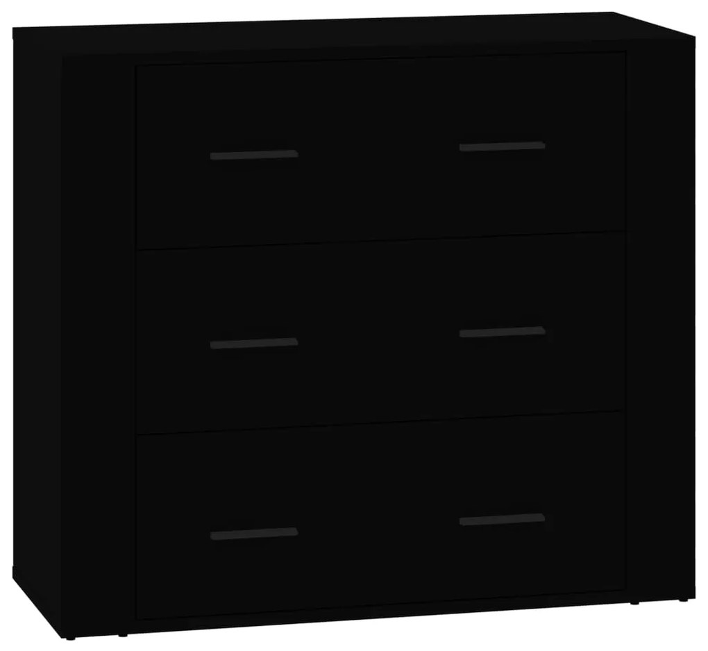 Aparadores 3 pcs derivados de madeira preto
