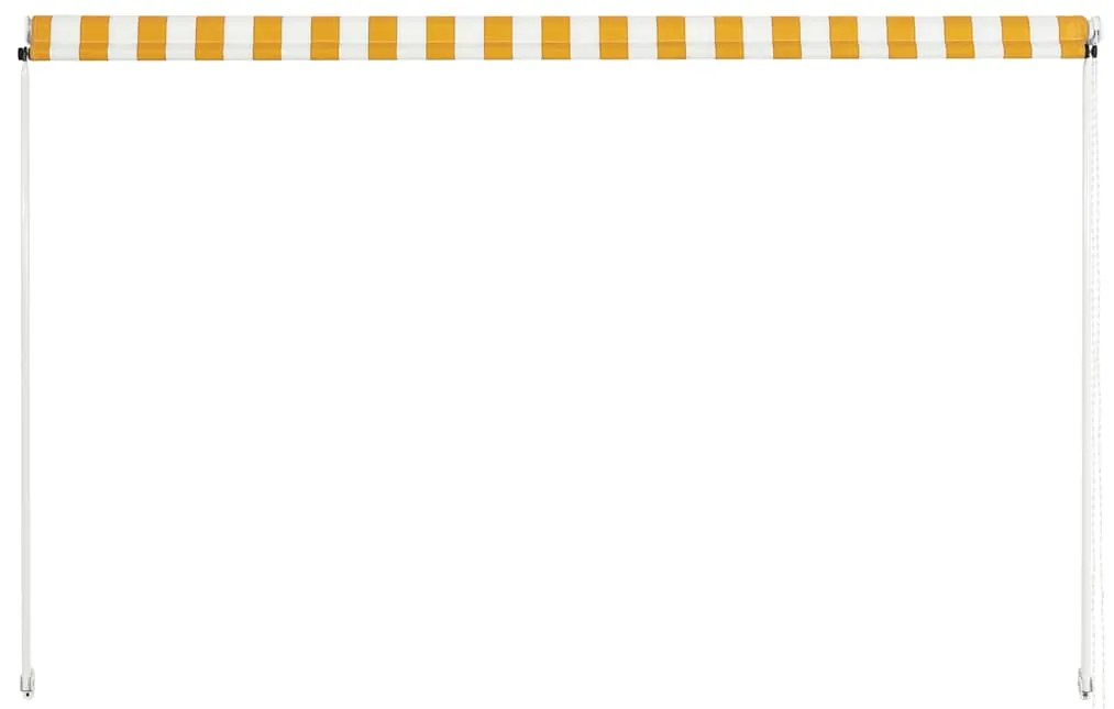 Toldo retrátil 200x150 cm amarelo e branco