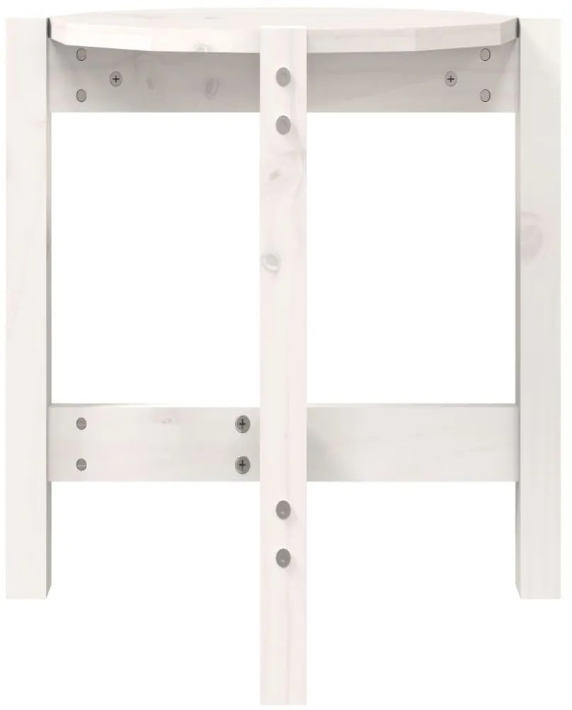 Mesa de centro Ø 42,5x45 cm madeira de pinho maciça branco