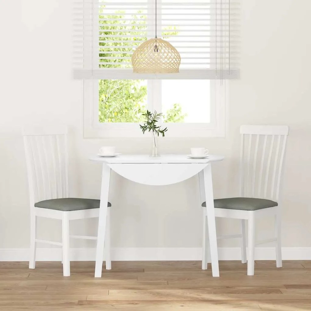 Cadeiras de jantar com almofadões 2 pcs madeira maciça branco