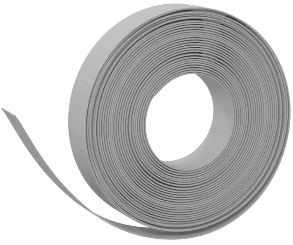 Bordas de jardim 4 pcs 10 m 10 cm polietileno cinzento