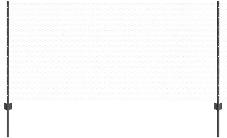 Postes de Cerca vidaXL 22 pcs U-Channel Cinza 100 cm Aço
