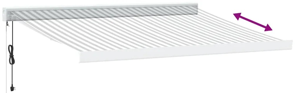 Toldo retrátil 3,5x2,5 m tecido e alumínio antracite e branco