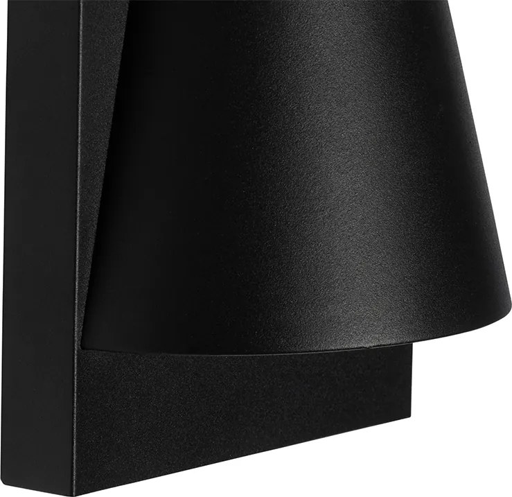 Candeeiro de parede exterior industrial preto IP44 - Femke