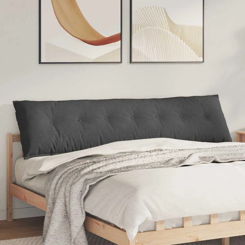 vidaXL Travesseiro para Costas Cinza Escuro 200 x 50 cm
