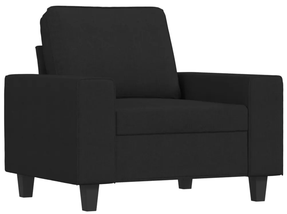 4 pcs conjunto de sofás tecido preto