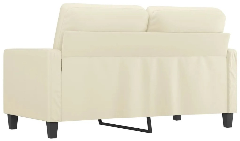 Sofá de 2 lugares 120 cm couro artificial cor creme