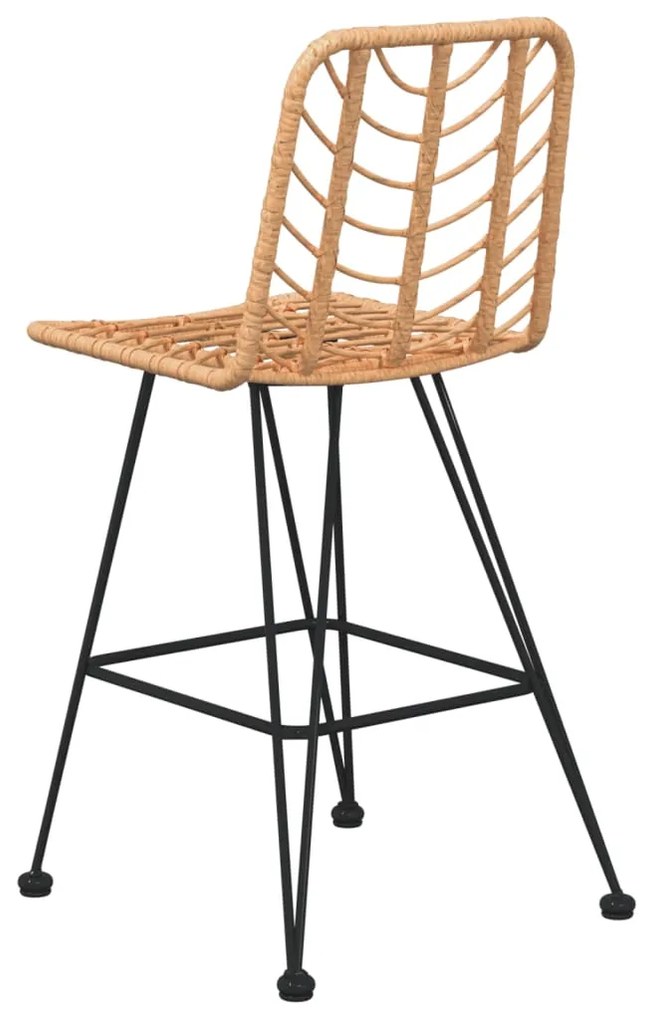 Bancos de bar 2 pcs 45x56x103,5 cm vime PE e aço