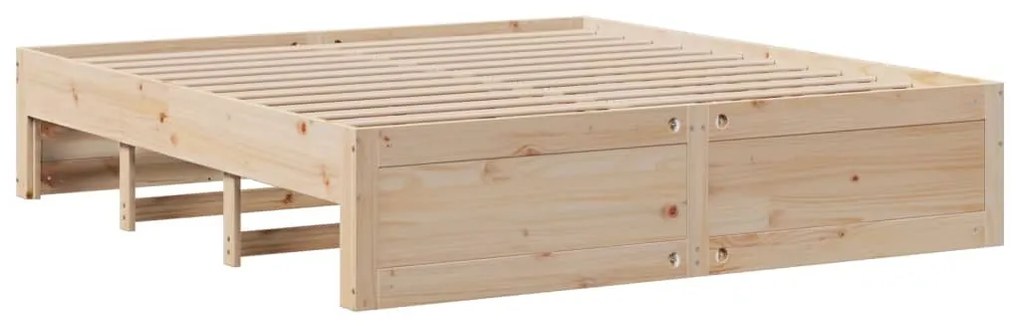 Cama sem colchão com gavetas 200x200 cm madeira de pinho maciça