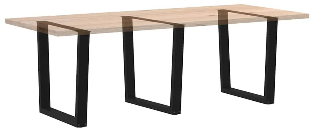 Pernas para mesa de jantar em V 3 peças, preto, 90x(72-73,3) cm, aço
