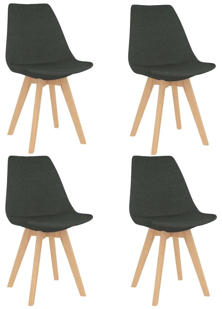 vidaXL Cadeiras de jantar 4 pcs tecido cinzento-escuro