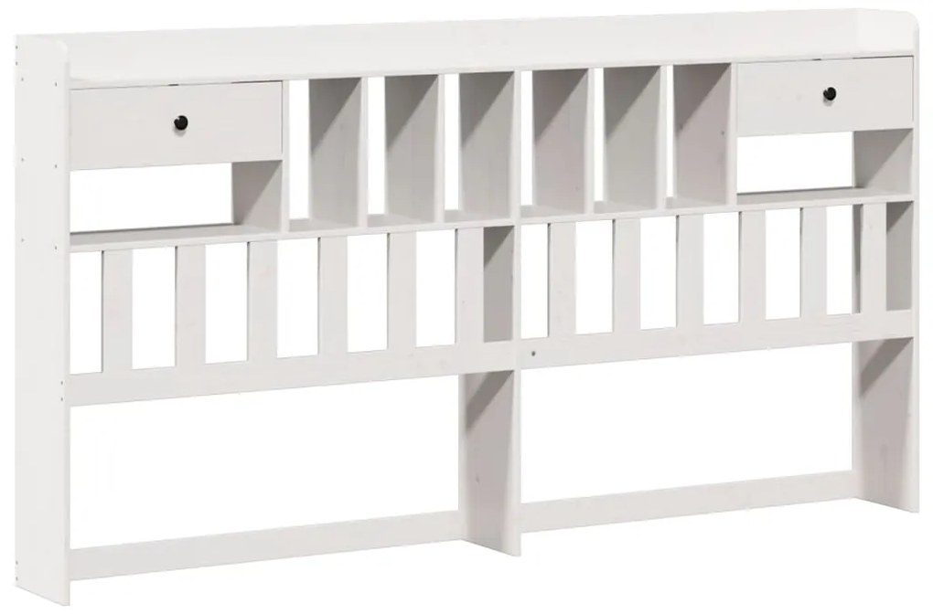 Cama com estante sem colchão 200x200 cm pinho maciço branco
