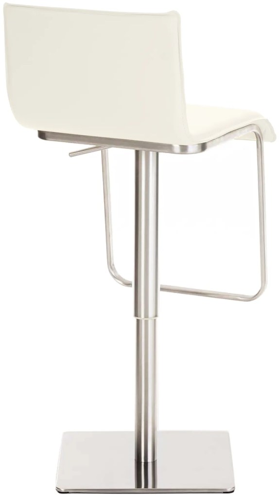 Banco de bar Limon em couro sintético 39 x 80-103 x 46 cm Creme