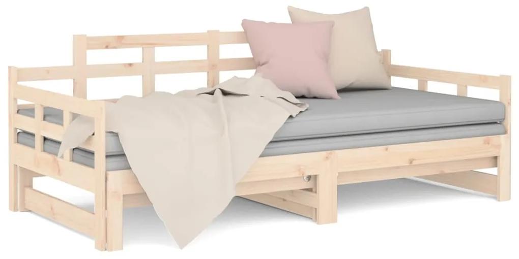 Sofá-cama de puxar 2x(90x200) cm pinho maciço
