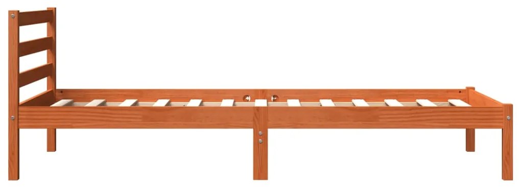 Cama sem colchão 90x200 cm pinho maciço castanho-mel