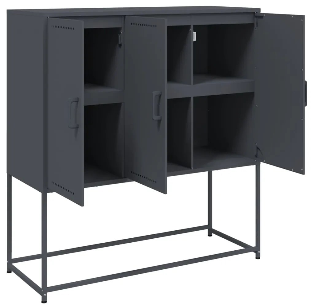Aparador alto 100,5x39x107 cm aço antracite