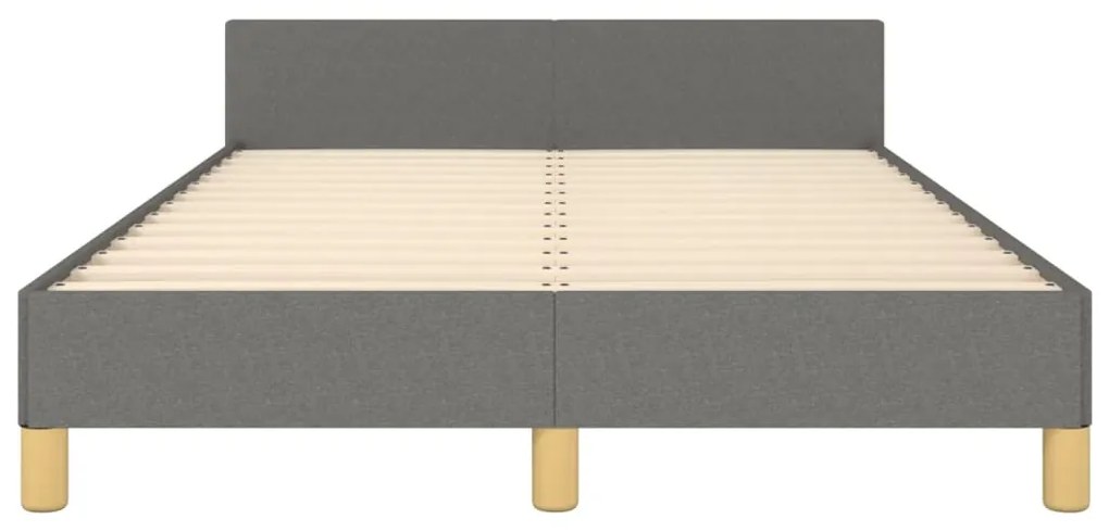 Estrutura de cama sem colchão 120x200 cm tecido cinzento-escuro