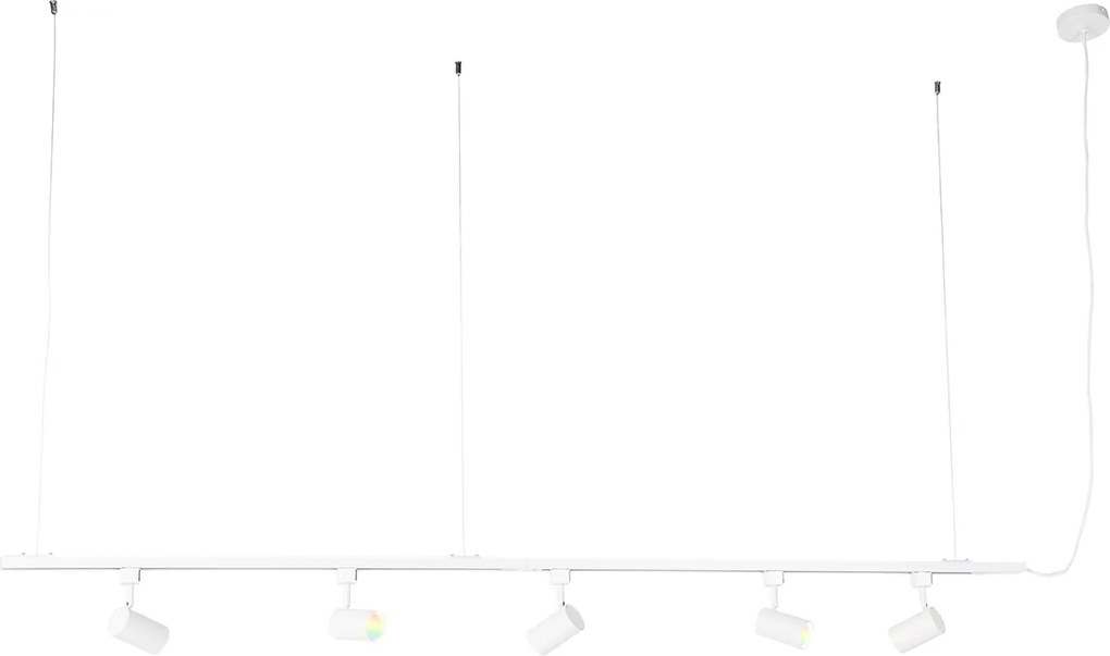 Sistema de calha suspensa inteligente branco monofásico com 5 Wifi GU10 - Iconic Jeana