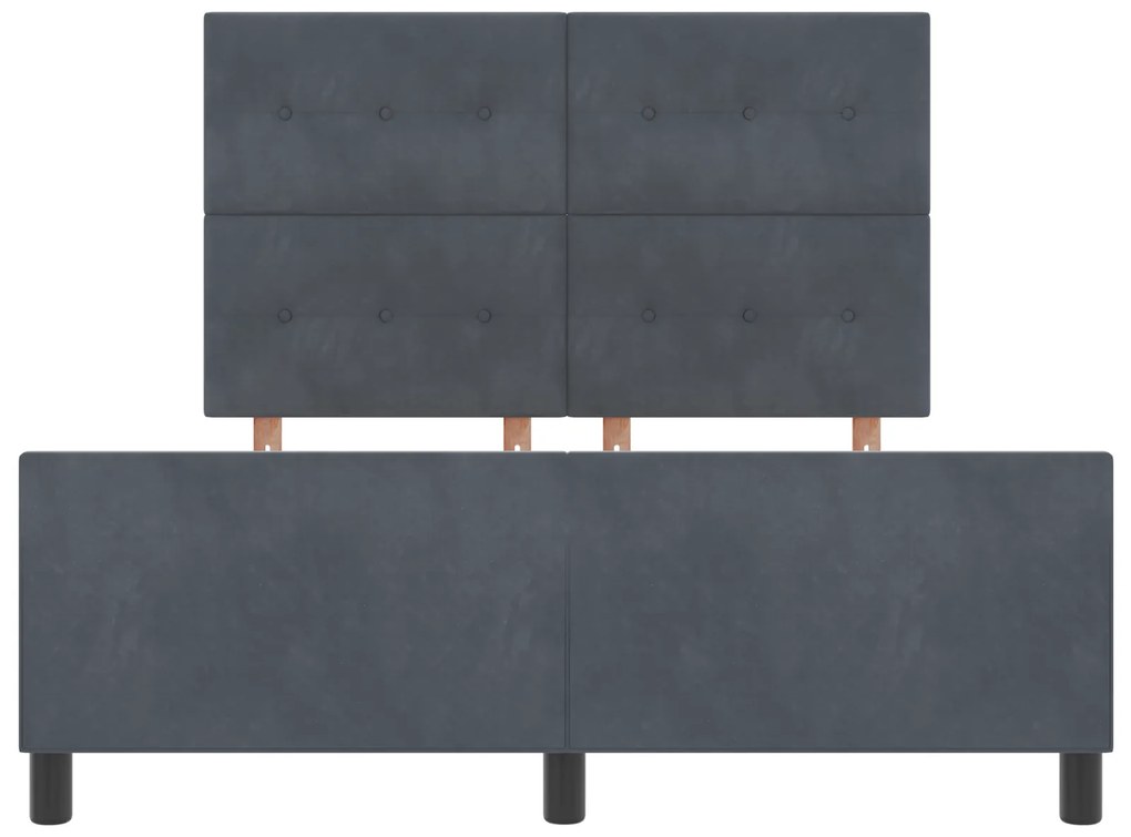 Cama vidaXL Cinza Escuro 140x200 cm Veludo