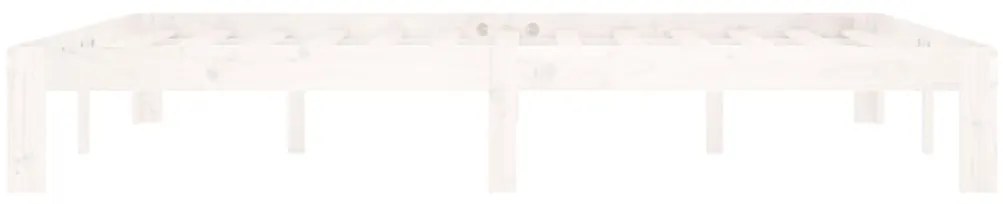 Estrutura de cama 160x200 cm pinho maciço branco