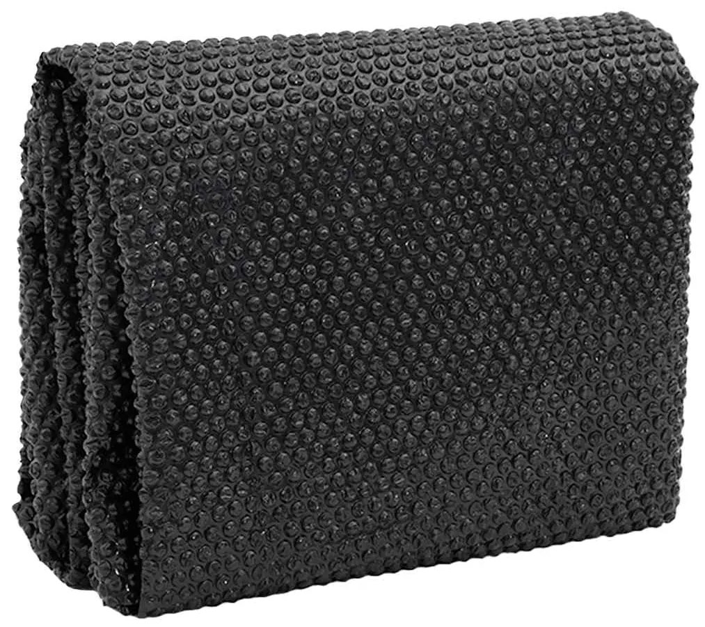 Cobertura de piscina, PE preto quadrado, 6 x 4 m