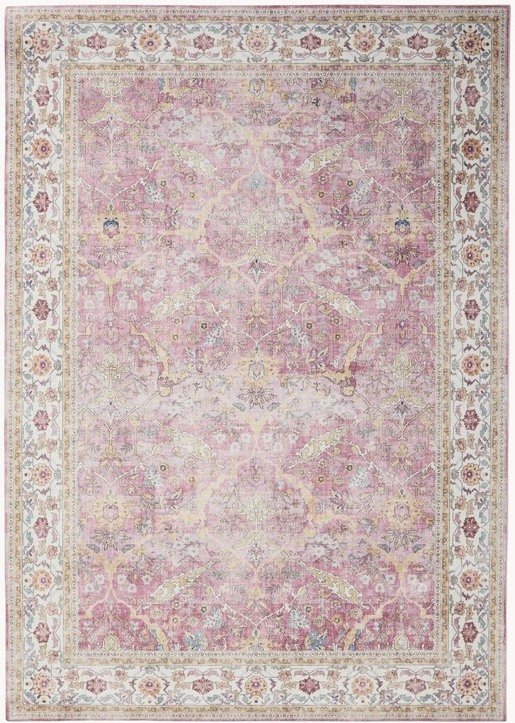 Tapete de pelo curto com padrão ornamental Laury