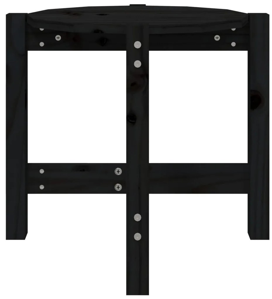 Mesa de centro Ø 52,5x45 cm madeira de pinho maciça preto
