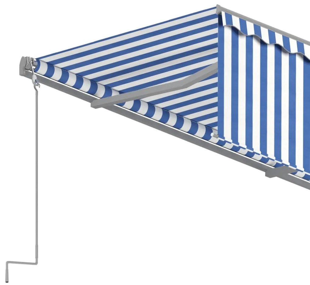 Toldo retrátil manual com estore 4x3 m azul e branco