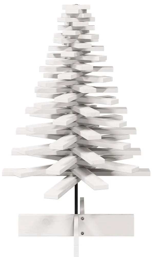 Árvore de Natal decorativa 100cm madeira de pinho maciça branco