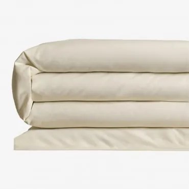 Capa De Edredão Em Algodão Percal De 180 Fios Para Cama De 90 Cm Agassi Creme Cannoli & Cama 90cm (150 X 220 Cm) - Sklum