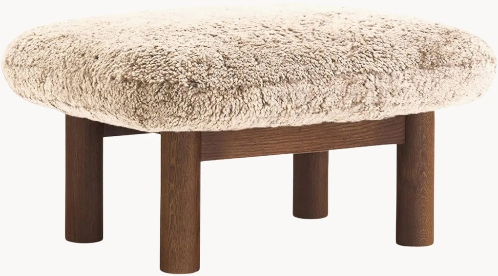 Banco em madeira de carvalho com estofos em pele de carneiro Brasilia