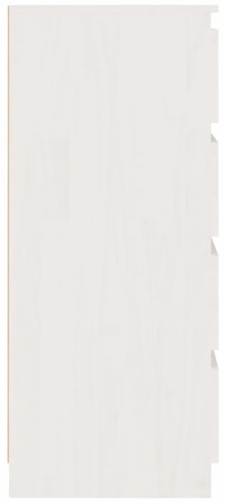 Armário de apoio pinho maciço 60x36x84 cm branco