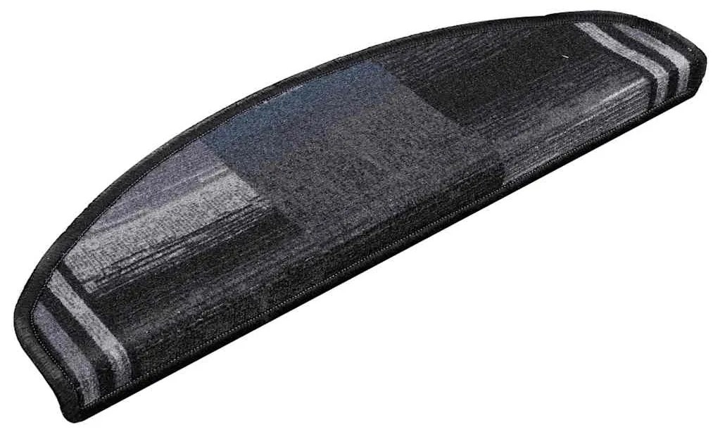 Tapetes de escadas adesivos 10 pcs 65x21x4 cm preto e cinzento