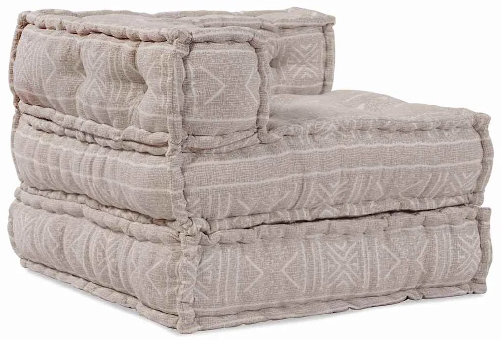 Puff Modular Marrom Claro 70x70x54 em Tecido