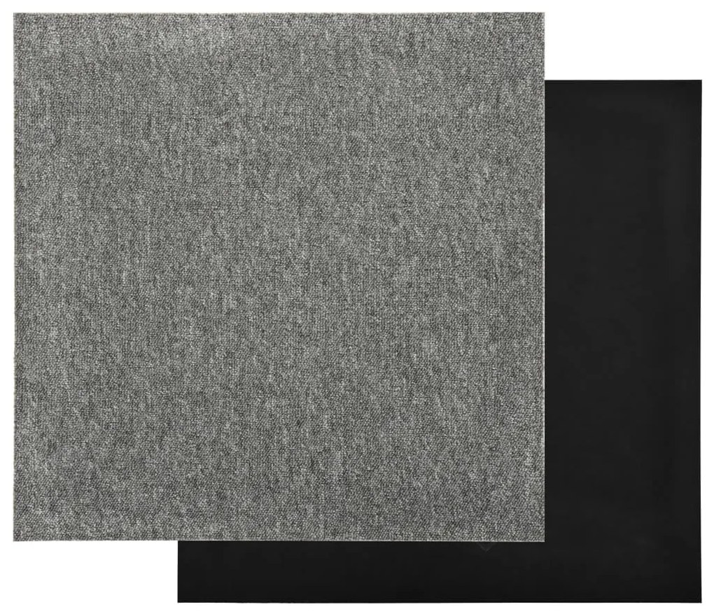 Ladrilhos carpete para pisos 20 pcs 5 m² 50x50 cm cinzento